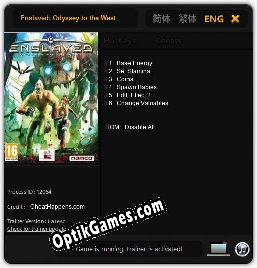 Trainer for Enslaved: Odyssey to the West [v1.0.3]