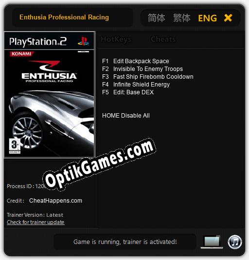 Enthusia Professional Racing: TRAINER AND CHEATS (V1.0.53)
