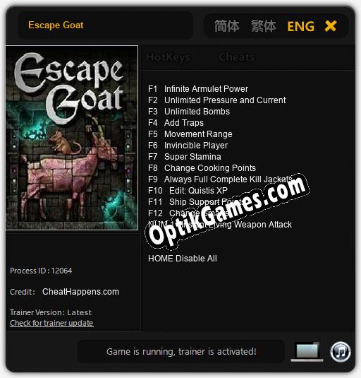 Escape Goat: TRAINER AND CHEATS (V1.0.56)