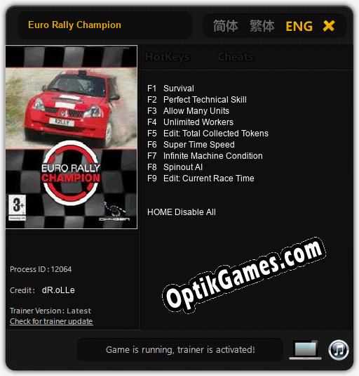 Trainer for Euro Rally Champion [v1.0.7]