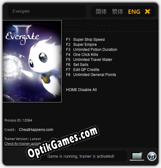 Evergate: Cheats, Trainer +8 [CheatHappens.com]