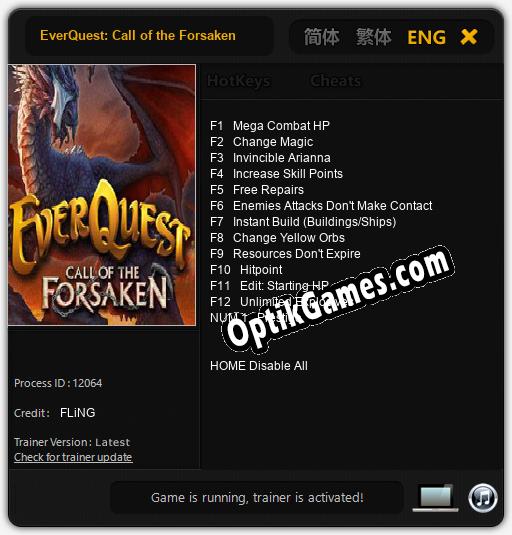 EverQuest: Call of the Forsaken: Cheats, Trainer +13 [FLiNG]