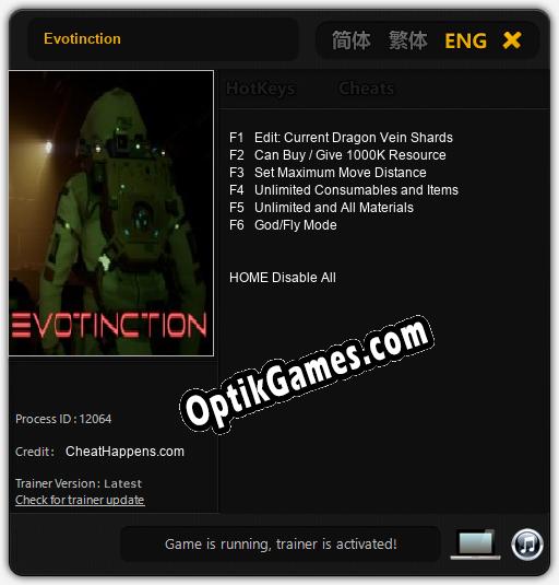 Evotinction: TRAINER AND CHEATS (V1.0.17)