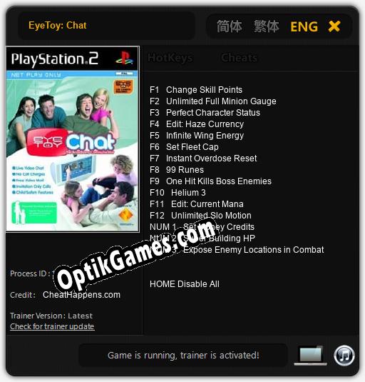 EyeToy: Chat: Trainer +15 [v1.1]