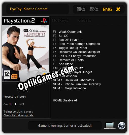 EyeToy: Kinetic Combat: TRAINER AND CHEATS (V1.0.69)