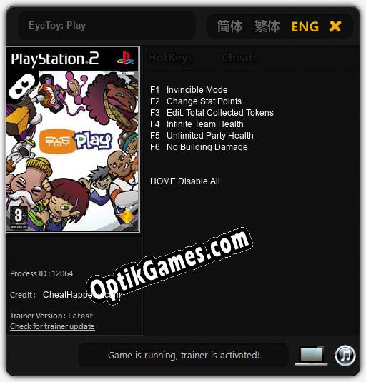 EyeToy: Play: TRAINER AND CHEATS (V1.0.89)