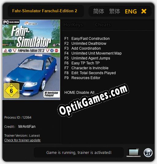 Fahr-Simulator Farschul-Edition 2013: TRAINER AND CHEATS (V1.0.77)