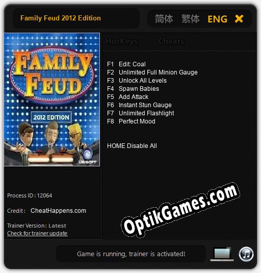 Family Feud 2012 Edition: TRAINER AND CHEATS (V1.0.72)