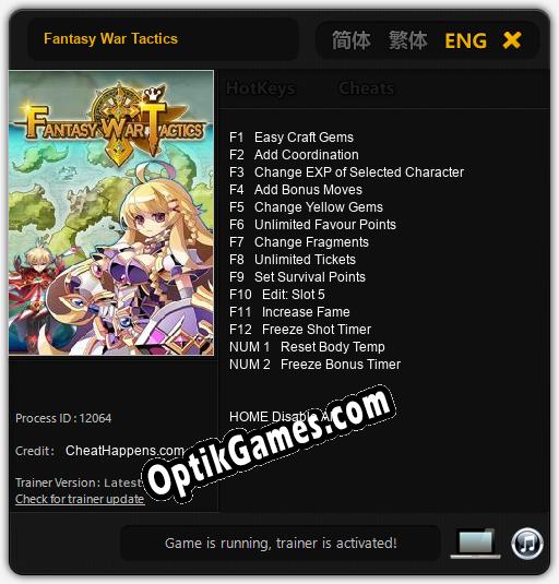 Fantasy War Tactics: Cheats, Trainer +14 [CheatHappens.com]