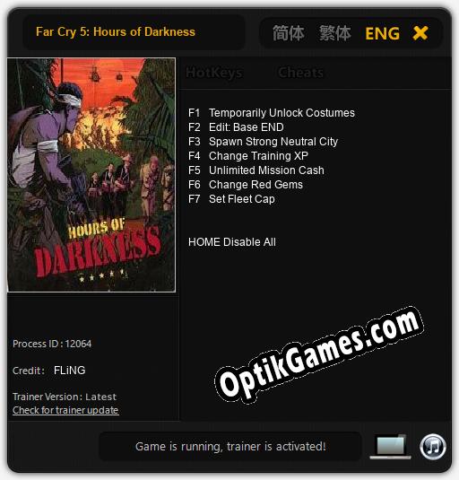 Far Cry 5: Hours of Darkness: TRAINER AND CHEATS (V1.0.38)