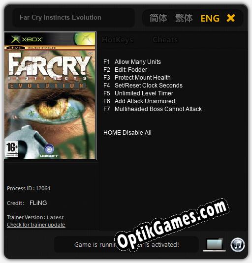 Trainer for Far Cry Instincts Evolution [v1.0.4]