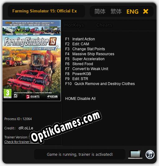 Farming Simulator 15: Official Expansion 2: Cheats, Trainer +10 [dR.oLLe]