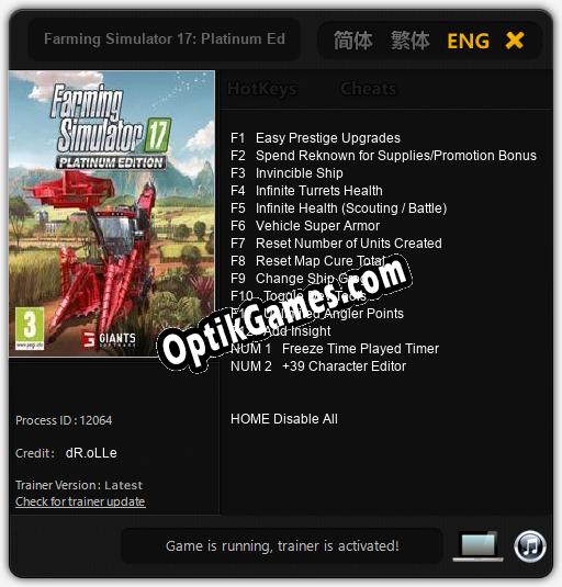 Farming Simulator 17: Platinum Edition: Cheats, Trainer +14 [dR.oLLe]