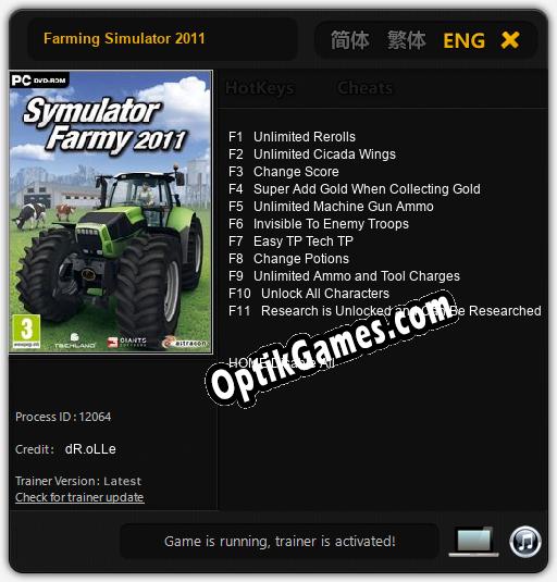 Farming Simulator 2011: Cheats, Trainer +11 [dR.oLLe]