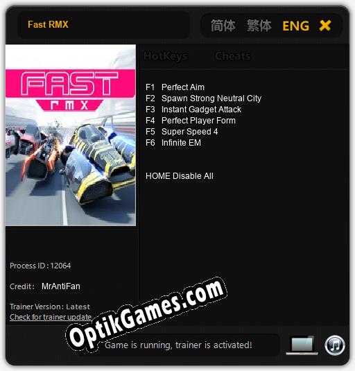Fast RMX: TRAINER AND CHEATS (V1.0.54)