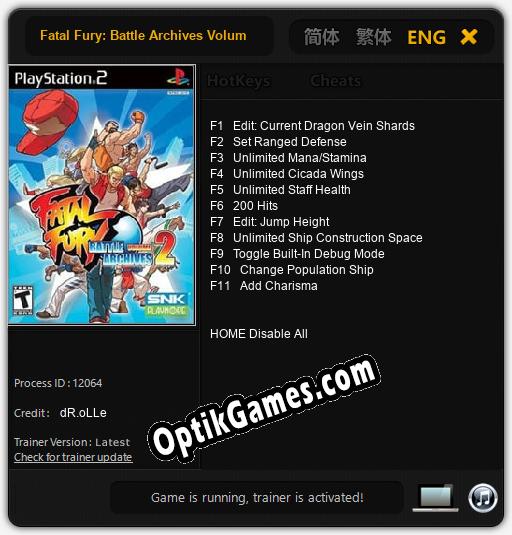 Fatal Fury: Battle Archives Volume 2: Cheats, Trainer +11 [dR.oLLe]