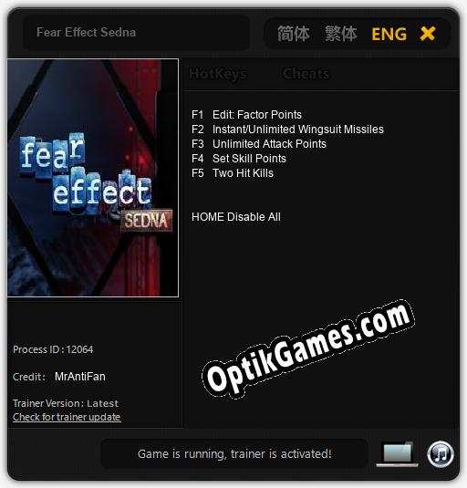 Trainer for Fear Effect Sedna [v1.0.2]