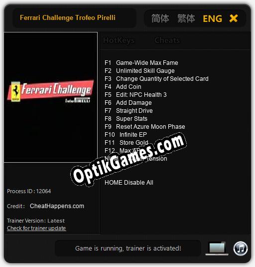 Ferrari Challenge Trofeo Pirelli: Cheats, Trainer +13 [CheatHappens.com]