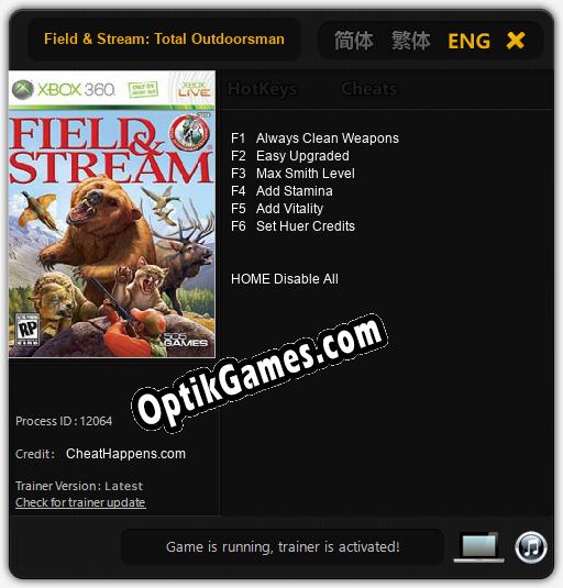 Field & Stream: Total Outdoorsman Challenge: TRAINER AND CHEATS (V1.0.77)
