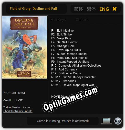 Trainer for Field of Glory: Decline and Fall [v1.0.4]