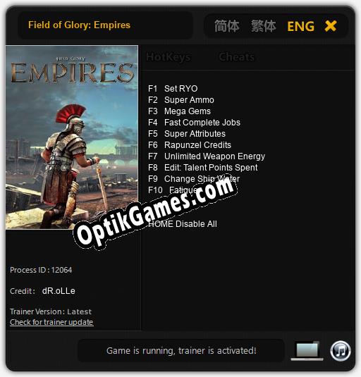 Field of Glory: Empires: TRAINER AND CHEATS (V1.0.70)