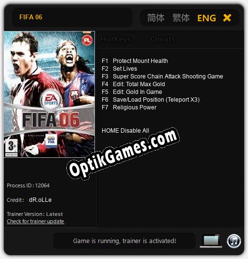 FIFA 06: Cheats, Trainer +7 [dR.oLLe]