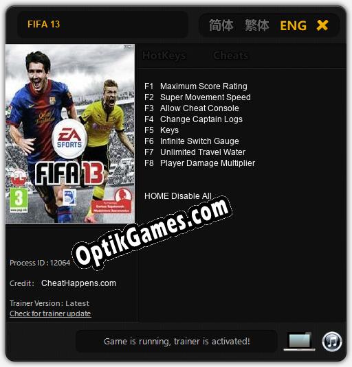 FIFA 13: Trainer +8 [v1.4]