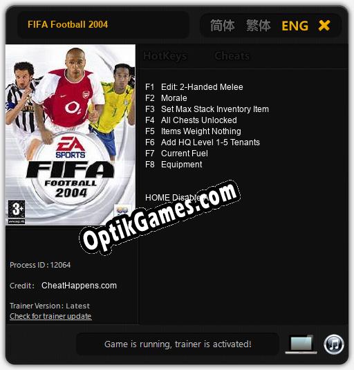 FIFA Football 2004: Trainer +8 [v1.2]