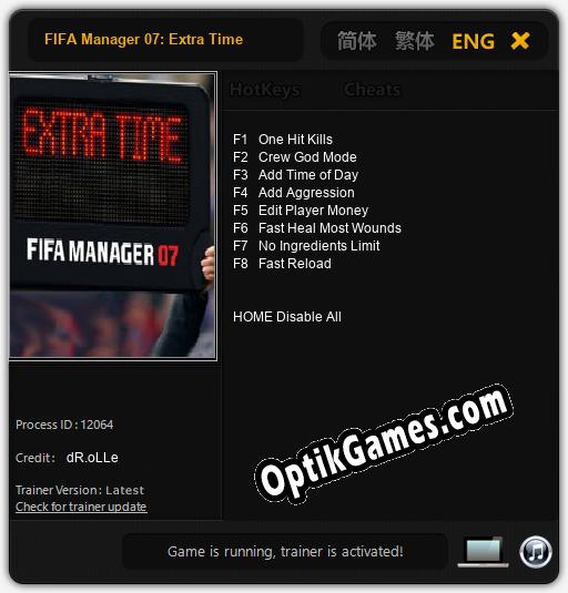 FIFA Manager 07: Extra Time: Trainer +8 [v1.4]