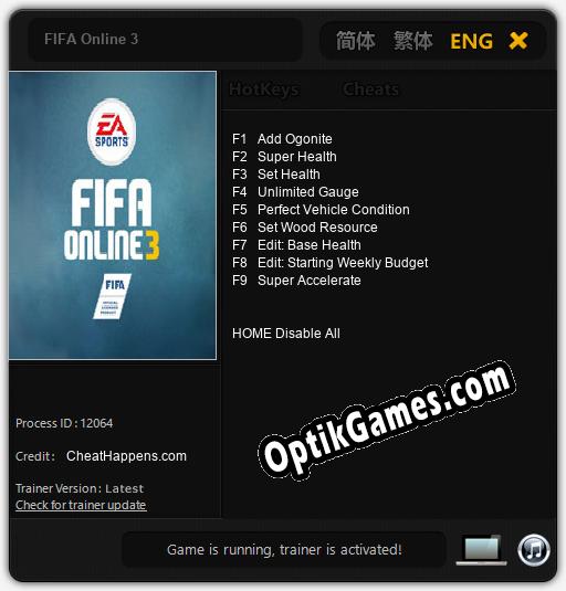 FIFA Online 3: Trainer +9 [v1.9]