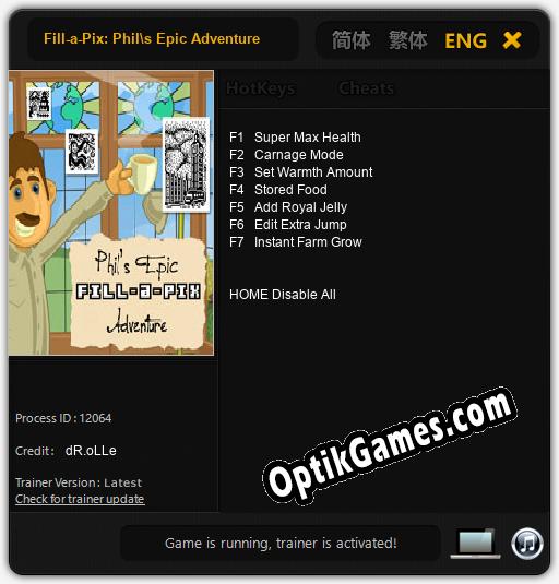 Trainer for Fill-a-Pix: Phils Epic Adventure [v1.0.8]