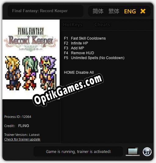 Trainer for Final Fantasy: Record Keeper [v1.0.1]