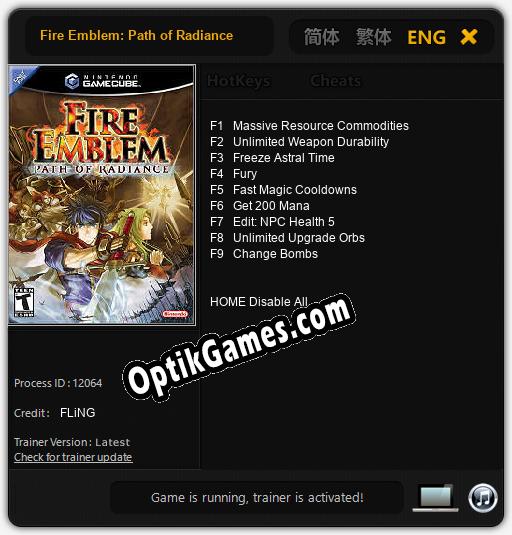 Fire Emblem: Path of Radiance: TRAINER AND CHEATS (V1.0.72)