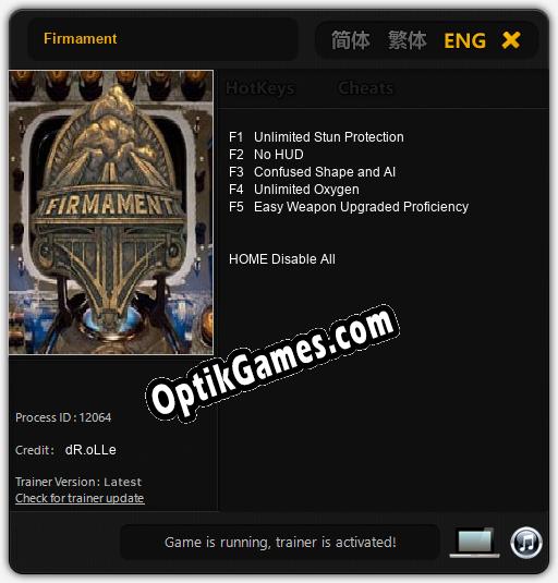 Firmament: TRAINER AND CHEATS (V1.0.58)