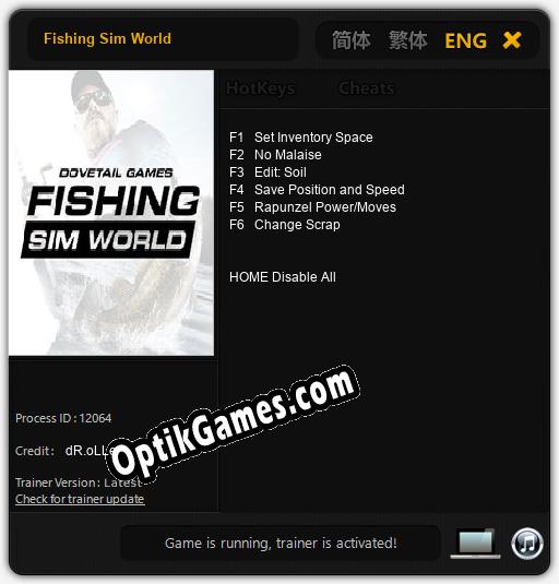 Trainer for Fishing Sim World [v1.0.1]