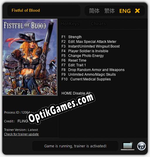 Trainer for Fistful of Blood [v1.0.2]