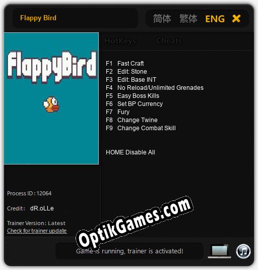 Trainer for Flappy Bird [v1.0.9]