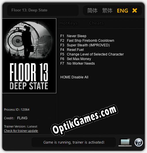 Floor 13: Deep State: Trainer +7 [v1.2]