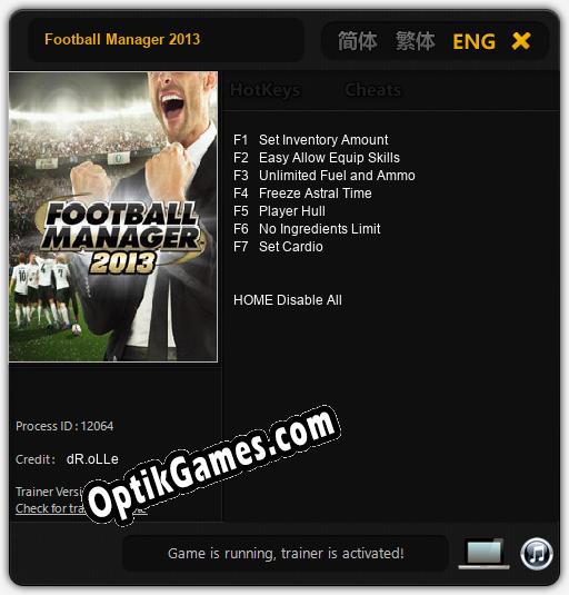 Football Manager 2013: Trainer +7 [v1.2]