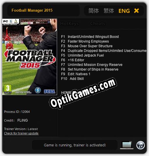 Football Manager 2015: Trainer +10 [v1.4]