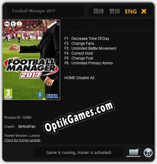 Football Manager 2017: TRAINER AND CHEATS (V1.0.60)