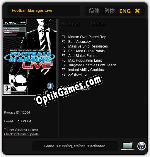 Trainer for Football Manager Live [v1.0.5]