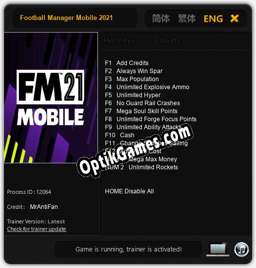 Football Manager Mobile 2021: Cheats, Trainer +14 [MrAntiFan]