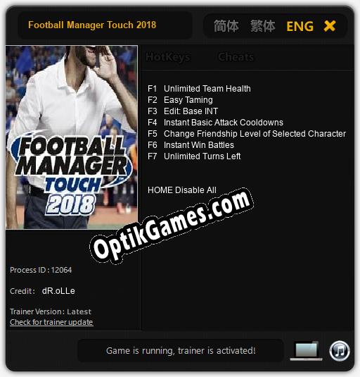 Football Manager Touch 2018: TRAINER AND CHEATS (V1.0.84)