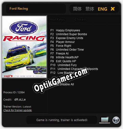 Ford Racing: Cheats, Trainer +12 [dR.oLLe]