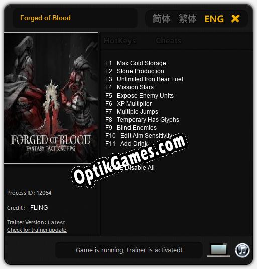 Trainer for Forged of Blood [v1.0.4]