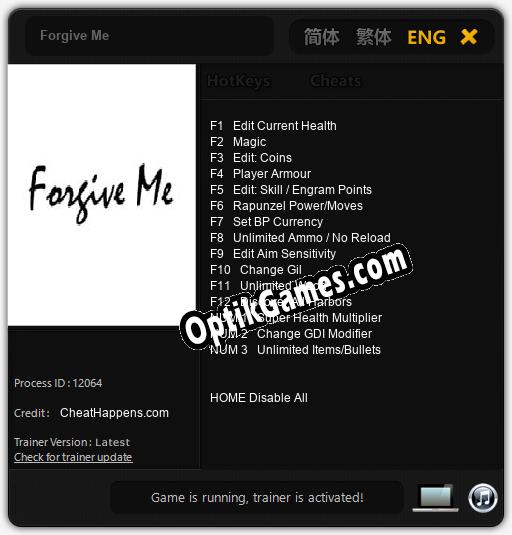 Forgive Me: TRAINER AND CHEATS (V1.0.33)