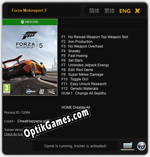 Forza Motorsport 5: TRAINER AND CHEATS (V1.0.91)