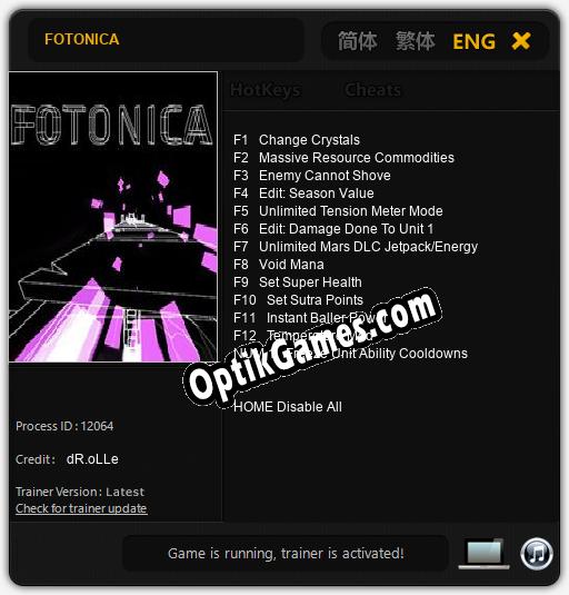 Trainer for FOTONICA [v1.0.9]