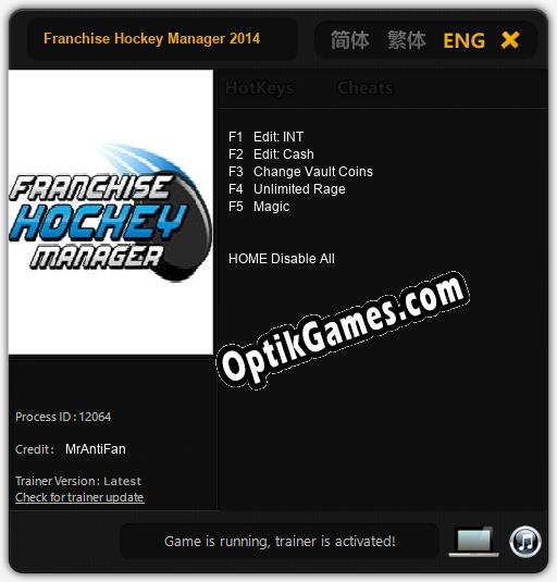 Franchise Hockey Manager 2014: Trainer +5 [v1.7]
